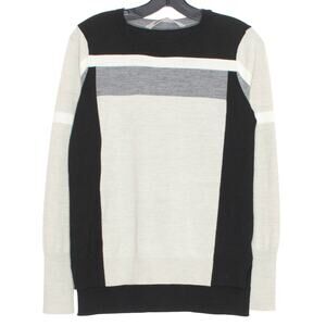 Athleta Sweater Merino Wool Minimalist Athleisure Scandi Preppy Cozy Stripe XS